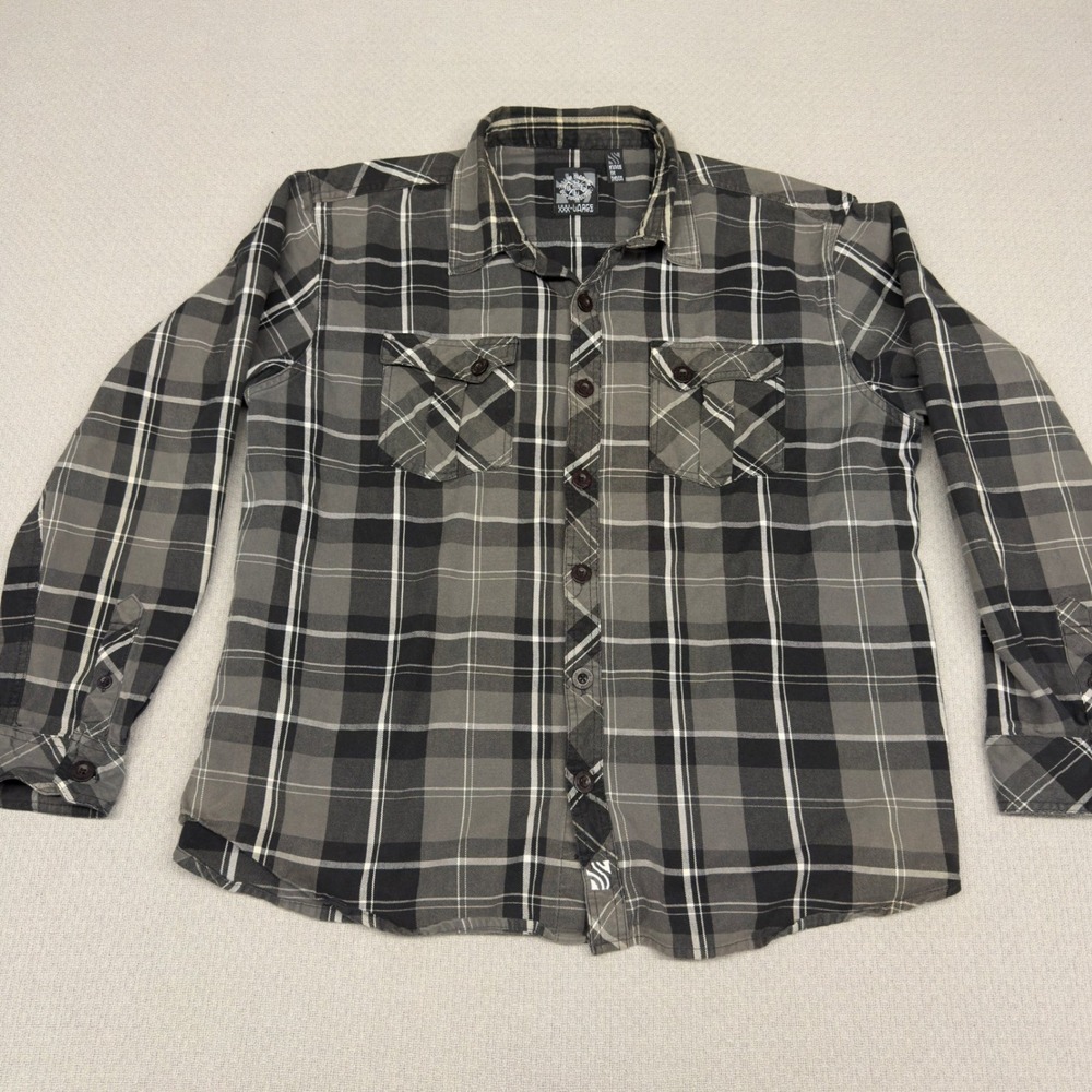 Sullen Clothing Flannel Shirt Mens XXXL Plaid Button Down Biker Classic Grunge